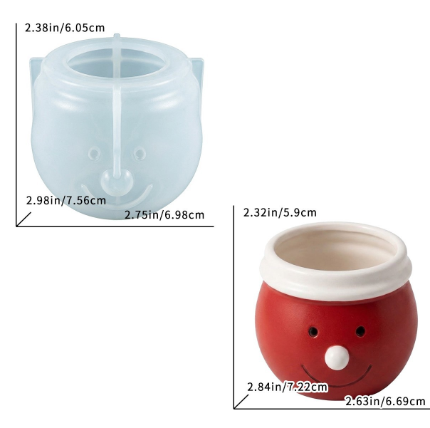 Cute Snowman Storage Jar & Planter Figurine Resin Mold