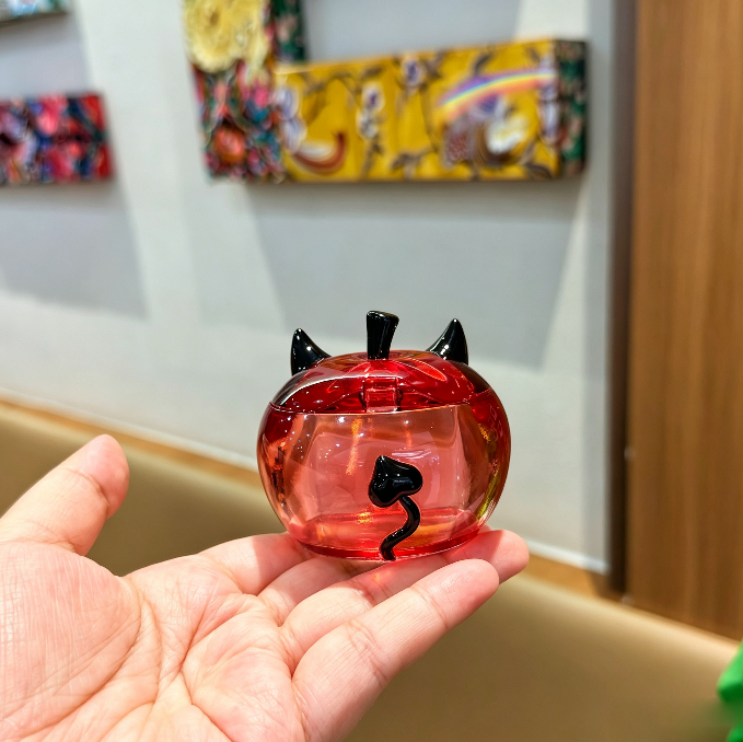 Handmade Cute Little Devil Apple Flip-Top Storage Jar Resin Mold