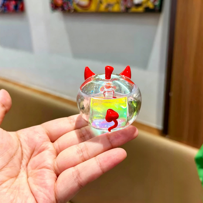 Handmade Cute Little Devil Apple Flip-Top Storage Jar Resin Mold