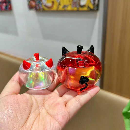 Handmade Cute Little Devil Apple Flip-Top Storage Jar Resin Mold
