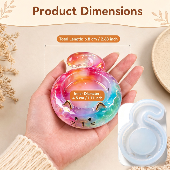 Cute Cat-Shaped Storage Tray Resin Mold