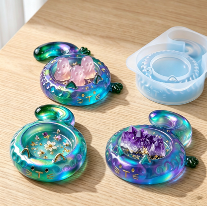 Cute Cat-Shaped Storage Tray Resin Mold