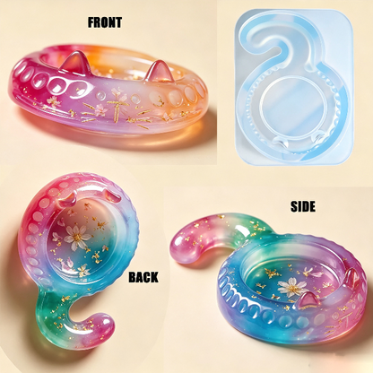 Cute Cat-Shaped Storage Tray Resin Mold