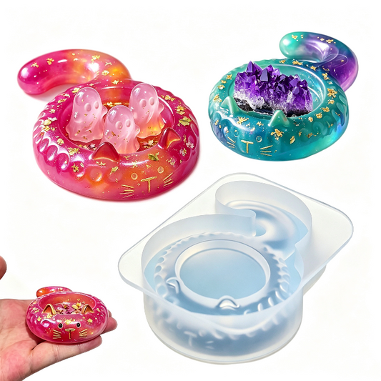 Cute Cat-Shaped Storage Tray Resin Mold