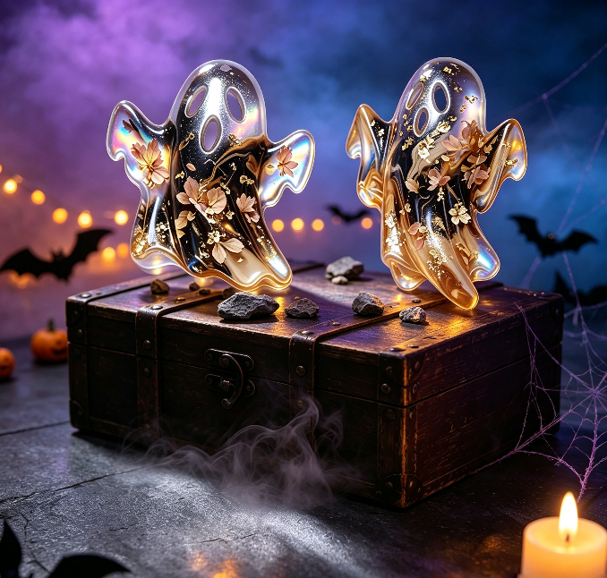 Spooky Ghost Skull Decorative Figurine Resin Mold