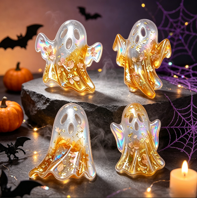 Spooky Ghost Skull Decorative Figurine Resin Mold