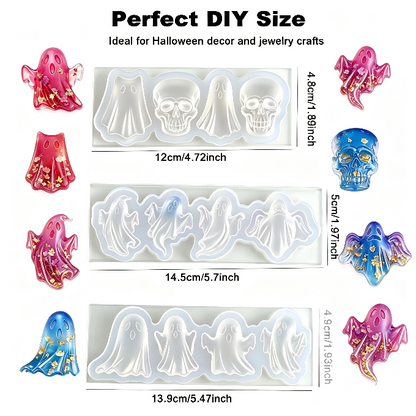 Spooky Ghost Skull Decorative Figurine Resin Mold