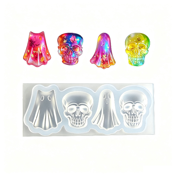 Spooky Ghost Skull Decorative Figurine Resin Mold