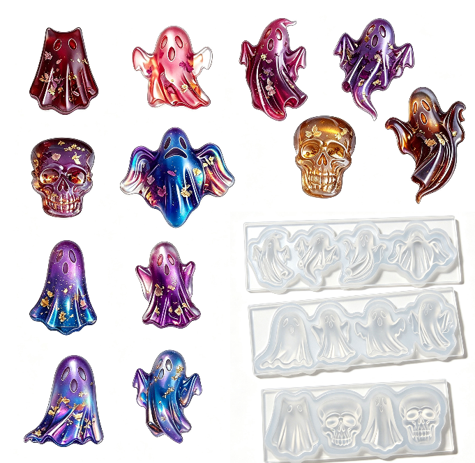 Spooky Ghost Skull Decorative Figurine Resin Mold