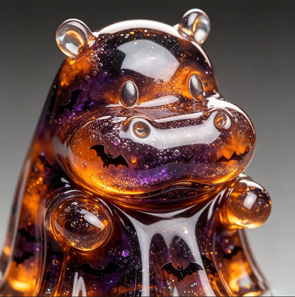 Handmade Cute Ghost Hippo Figurine Resin Mold