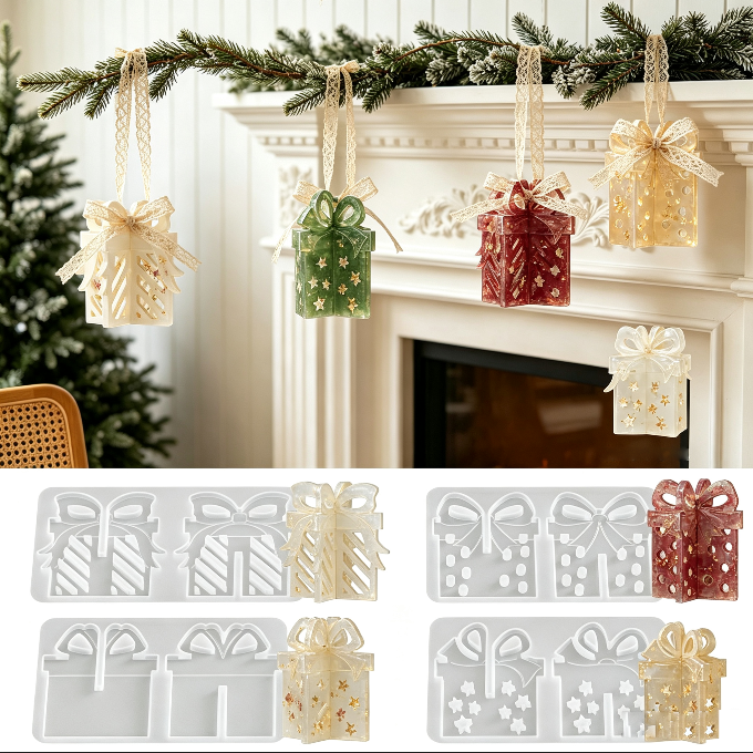 Interlocking Gift Box Hanging Resin Mold