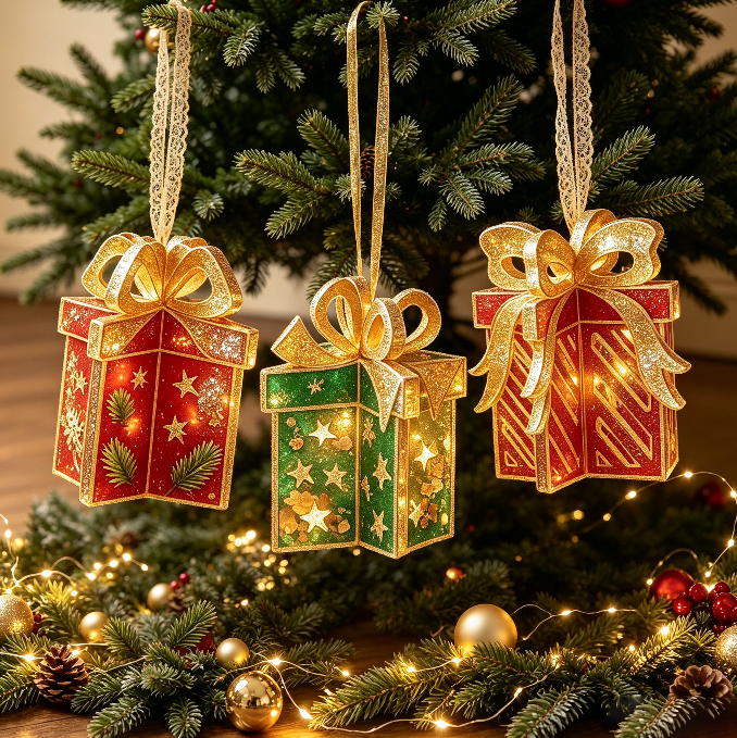 Interlocking Gift Box Hanging Resin Mold
