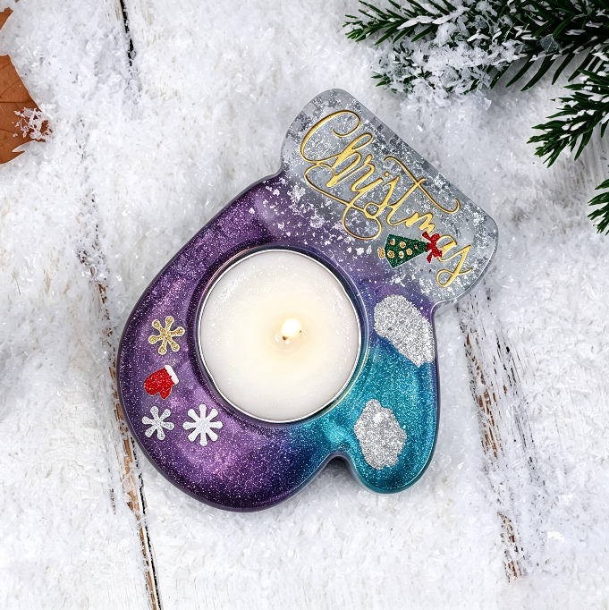 Christmas Deer, Mitten, Boot & Snowman Candle Holder Resin Mold