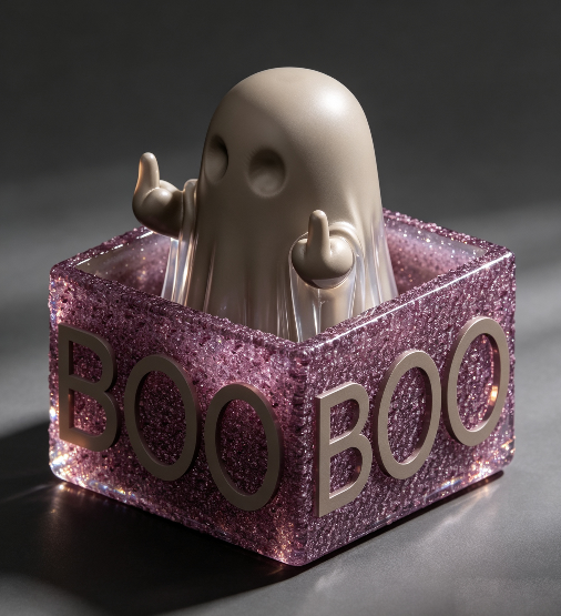 Handmade Middle Finger Ghost Glow-in-the-Dark Fidget Clicker Toy Resin Mold【First-of-Its-Kind & Exclusive】
