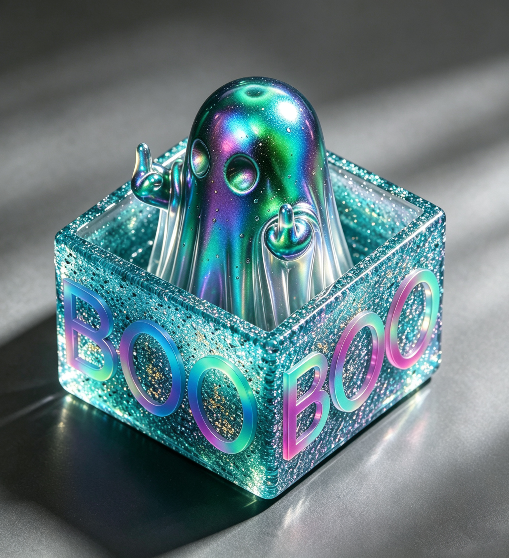 Handmade Middle Finger Ghost Glow-in-the-Dark Fidget Clicker Toy Resin Mold【First-of-Its-Kind & Exclusive】