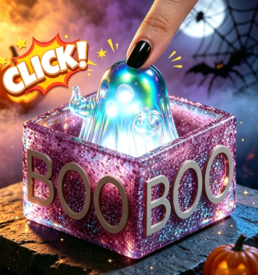 Handmade Middle Finger Ghost Glow-in-the-Dark Fidget Clicker Toy Resin Mold【First-of-Its-Kind & Exclusive】