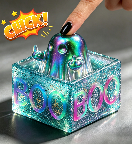 Handmade Middle Finger Ghost Glow-in-the-Dark Fidget Clicker Toy Resin Mold【First-of-Its-Kind & Exclusive】