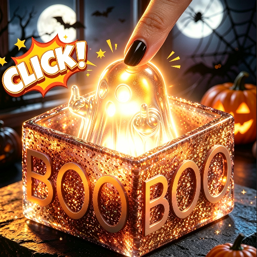 Handmade Middle Finger Ghost Glow-in-the-Dark Fidget Clicker Toy Resin Mold【First-of-Its-Kind & Exclusive】