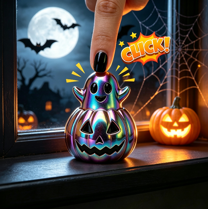 Handmade Cute Pumpkin Ghost Glow-in-the-Dark Fidget Clicker Toy Resin Mold【First-of-Its-Kind & Exclusive】 (Copy)