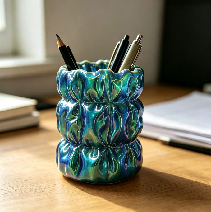 Handmade Textured Makeup Brush & Pen Holder Resin Mold