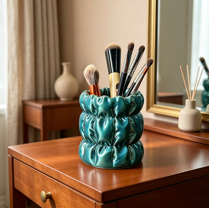 Handmade Textured Makeup Brush & Pen Holder Resin Mold