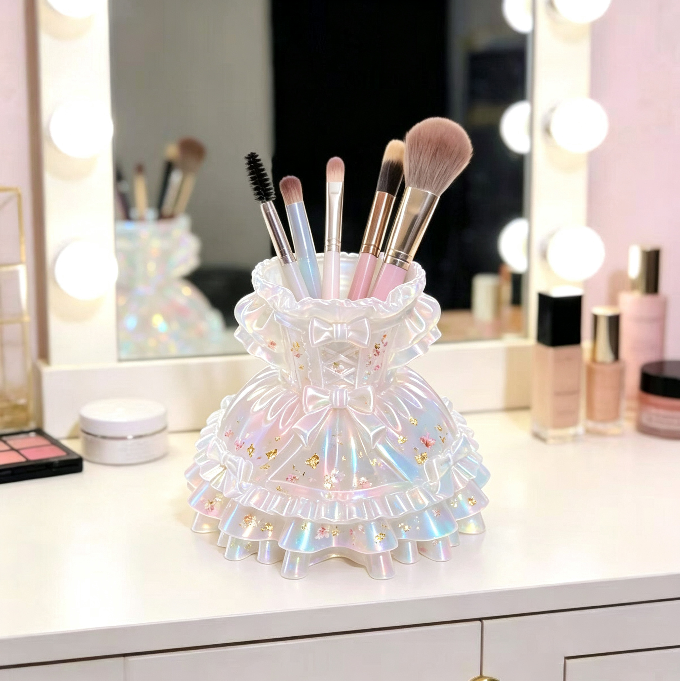 Handmade Vintage Dress Pen Holder & Makeup Brush Holder Resin Mold