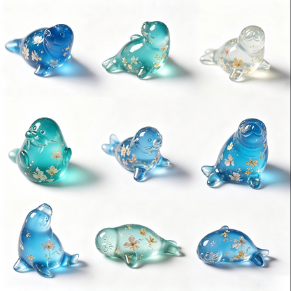 8-in-1 Mini Cute Seal Decorative Figurine Resin Mold