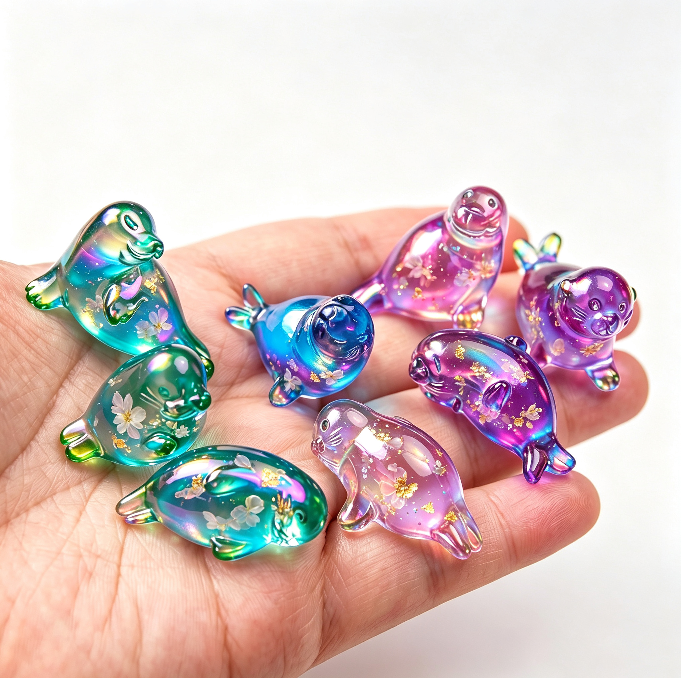 8-in-1 Mini Cute Seal Decorative Figurine Resin Mold