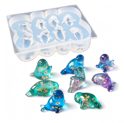 8-in-1 Mini Cute Seal Decorative Figurine Resin Mold