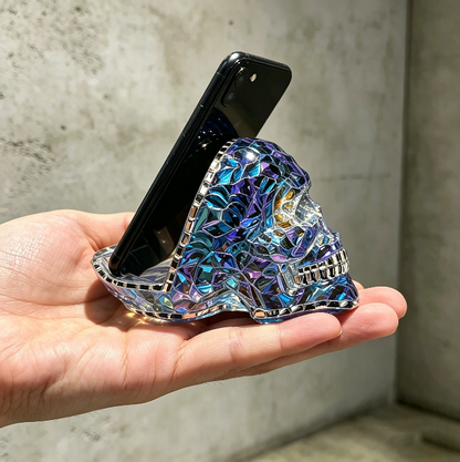 Handmade Diamond Skull Phone Stand Figurine Resin Mold