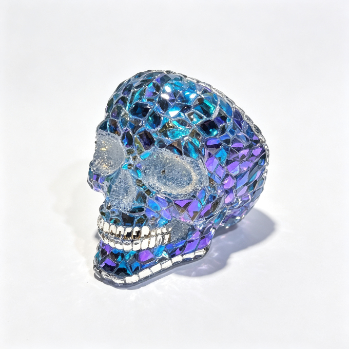 Handmade Diamond Skull Phone Stand Figurine Resin Mold