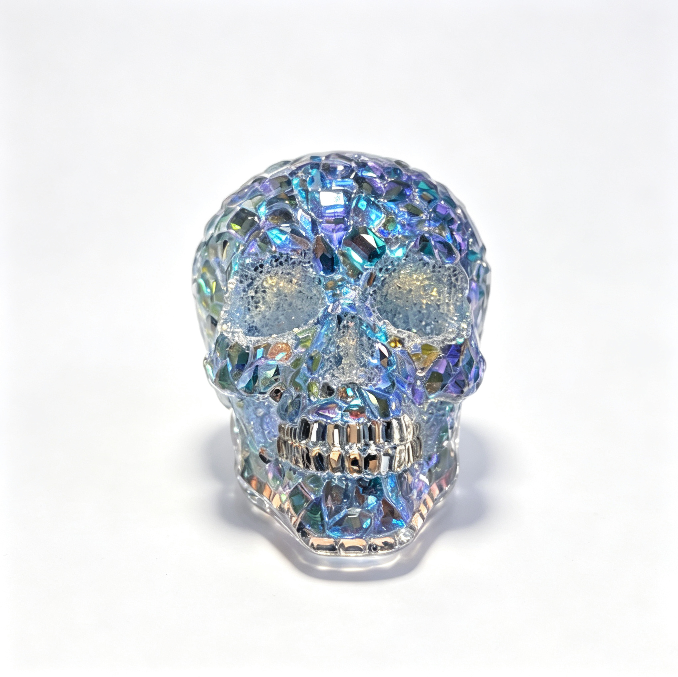 Handmade Diamond Skull Phone Stand Figurine Resin Mold