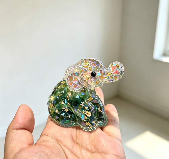 Handmade Diamond Elephant Decorative Figurine Resin Mold