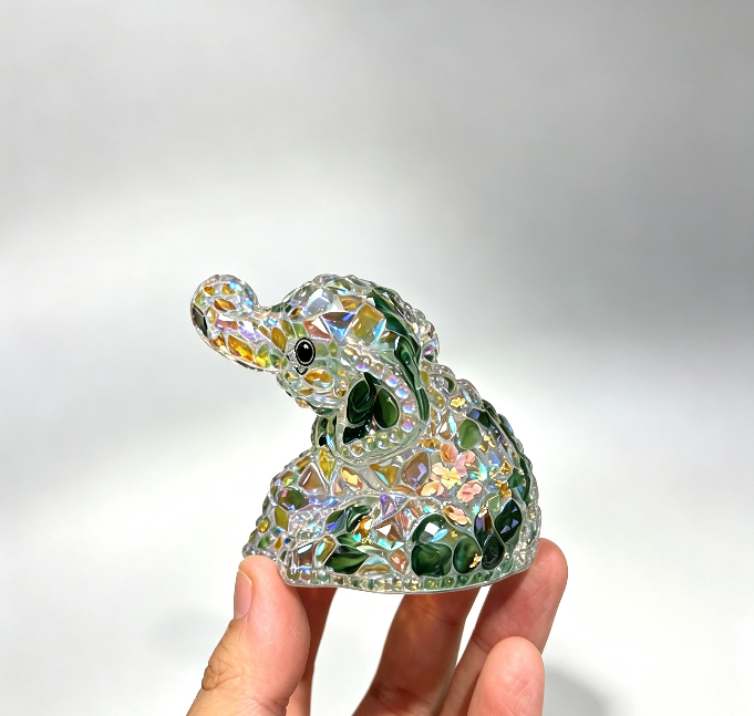 Handmade Diamond Elephant Decorative Figurine Resin Mold