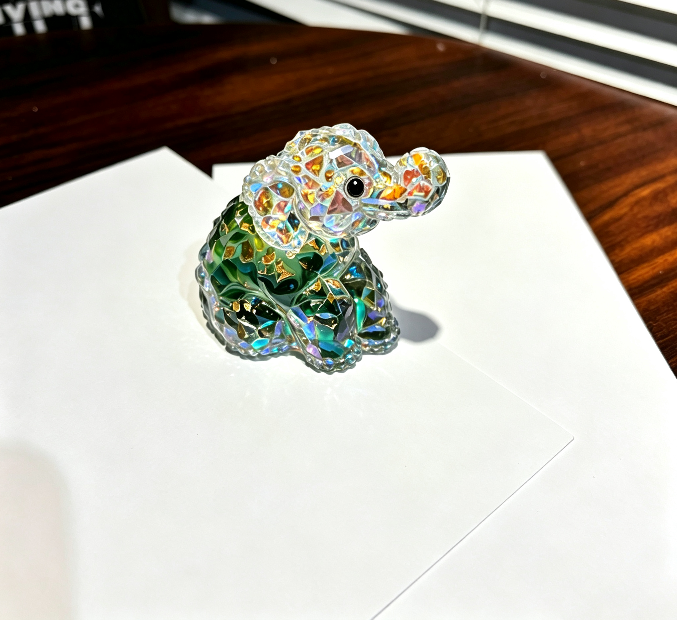 Handmade Diamond Elephant Decorative Figurine Resin Mold