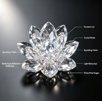 【VIP EXCLUSIVE】Handmade Diamond-Cut Lotus Decorative Figurine Resin Mold