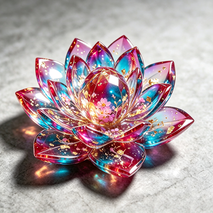 【VIP EXCLUSIVE】Handmade Diamond-Cut Lotus Decorative Figurine Resin Mold