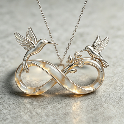 【VIP EXCLUSIVE】Handmade Hummingbird & Infinity Symbol Jewelry Pendant Necklace Resin Mold with Hole