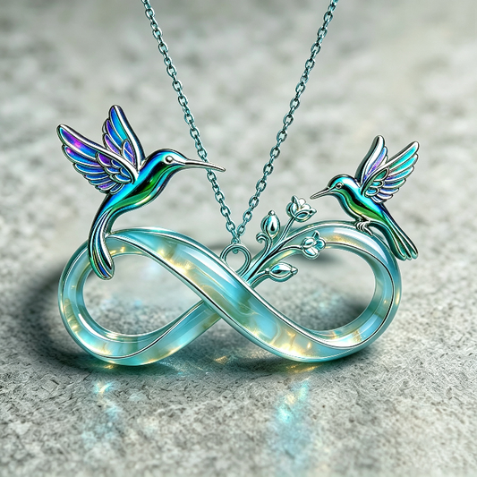 【VIP EXCLUSIVE】Handmade Hummingbird & Infinity Symbol Jewelry Pendant Necklace Resin Mold with Hole