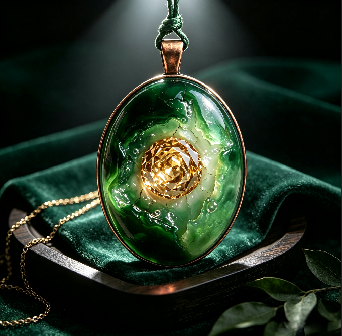 【VIP EXCLUSIVE】Handmade Oval Stone-Textured Diamond-Cut Flower Jewelry Pendant Resin Mold