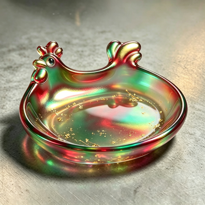 【VIP EXCLUSIVE】Handmade Cute Chicken-Shaped Storage Tray Decorative Figurine Resin Mold