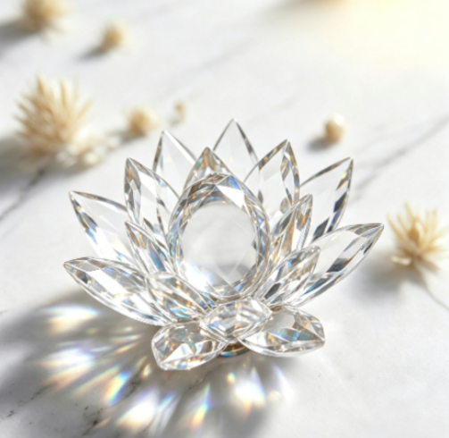 【VIP EXCLUSIVE】Handmade Diamond-Cut Lotus Decorative Figurine Resin Mold