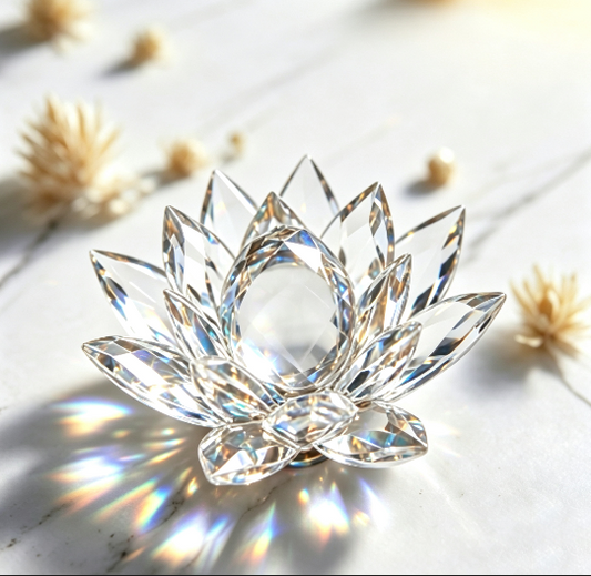 Handmade Diamond-Cut Lotus Decorative Figurine Resin Mold