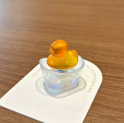 Handmade Kawaii Yellow Duck Bathtub Fidget Clicker Toy Resin Mold