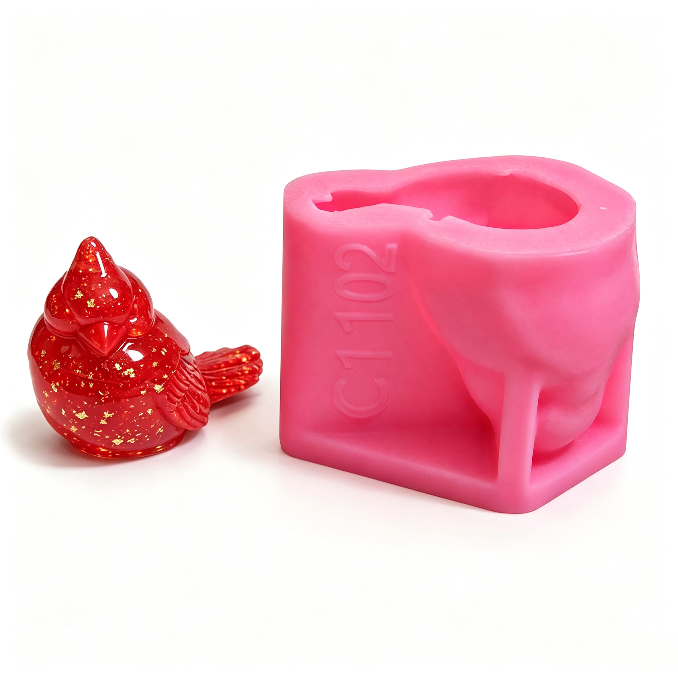 Red Cardinal Bird Decorative Figurine Resin Mold