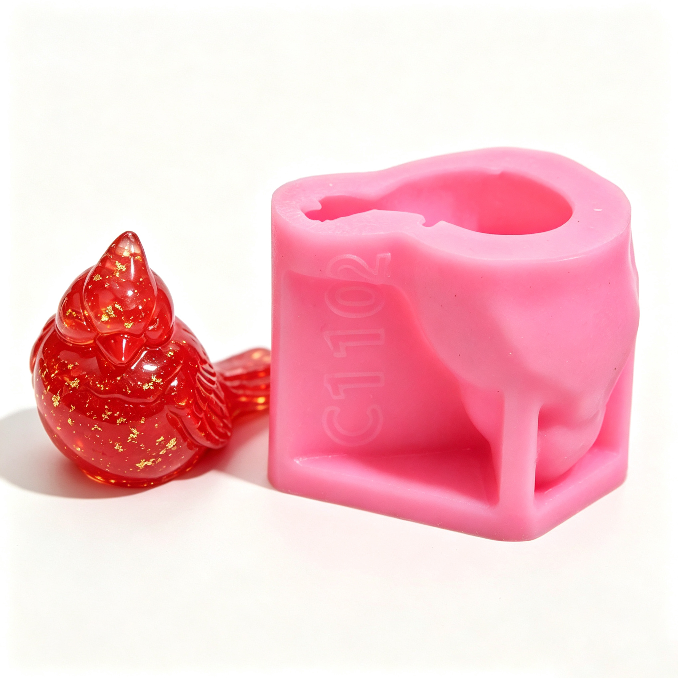 Red Cardinal Bird Decorative Figurine Resin Mold