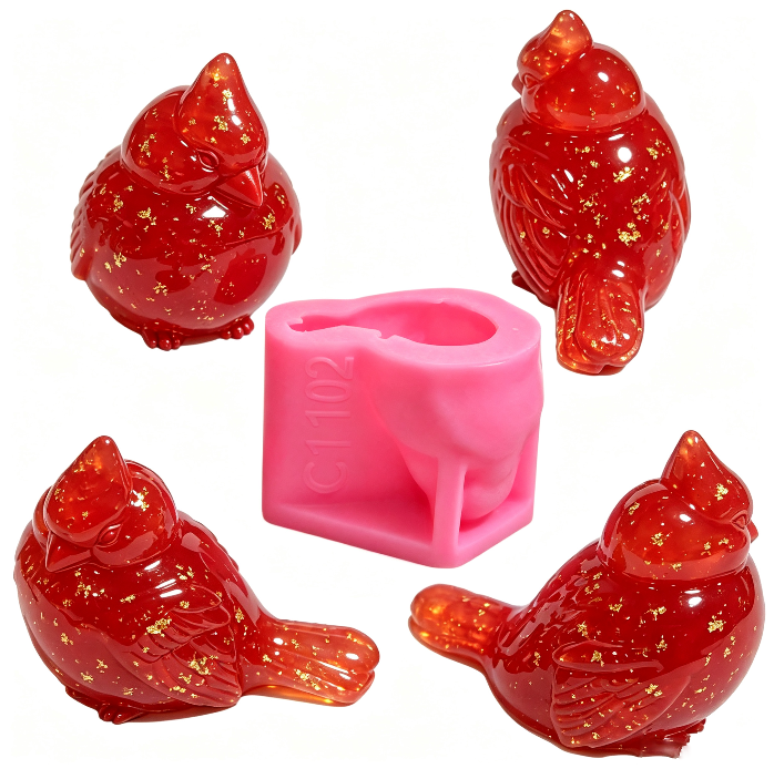 Red Cardinal Bird Decorative Figurine Resin Mold