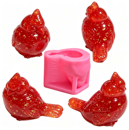 Red Cardinal Bird Decorative Figurine Resin Mold