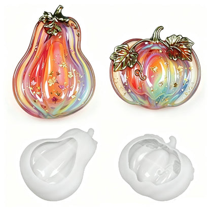 Long & Short Pumpkin-Shaped Storage Tray Resin Mold Set