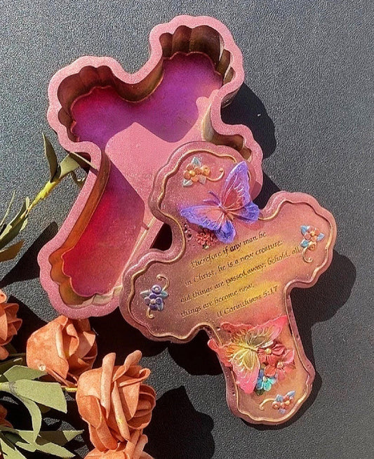 Handmade Large Vintage Cross Resin Moldss Storage Resin Mold